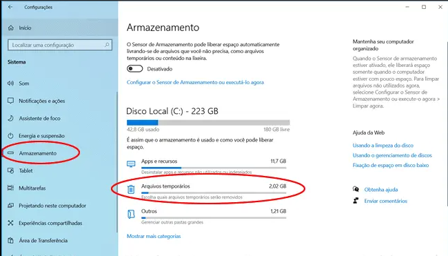 Limpeza de disco do Windows