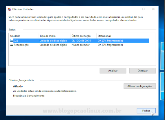 otimizador de unidades do windows
