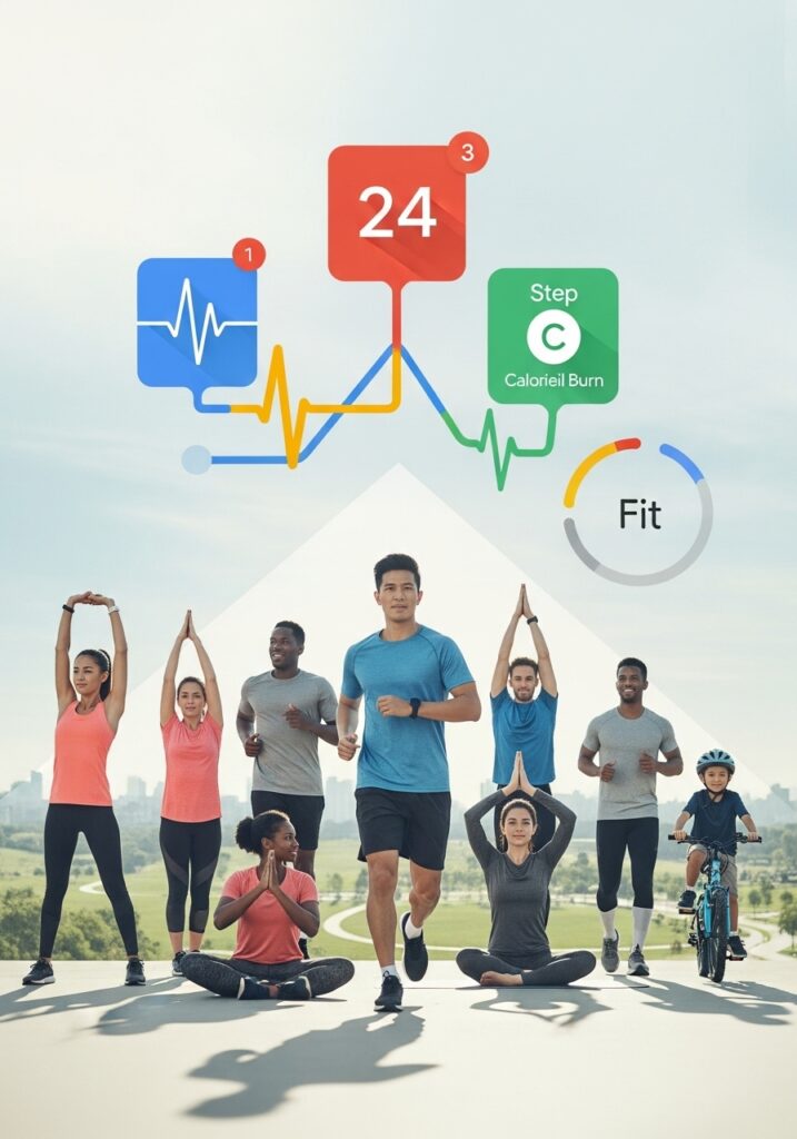 Pessoas usando o app google fit